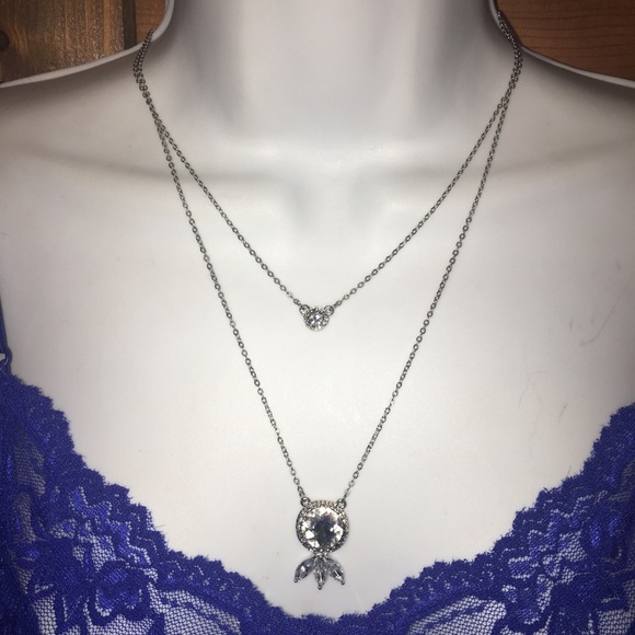 🆕Double crystal pendant necklace NWT - Picture 6 of 8